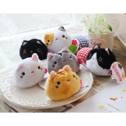 NEW 1PC 6colors 8CM Cats Stuffed TOYS Keychain Cat Gift Plush TOY DOLL For Kids Party Birthday Plush Toys For Girl NEW