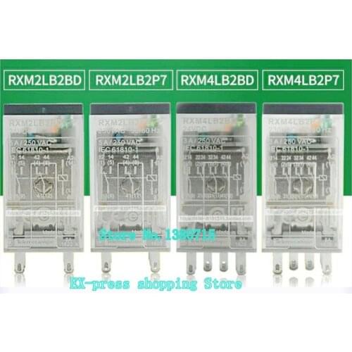New 10pcs/lot RXM2LB2P7 RXM4LB2BD RXM4LB2P7 BXM2LB2BD AC 230V 3A TeSys D Plug Type Intermediate Relay