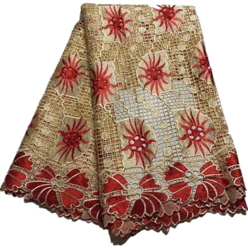 New Arrival African Guipure Lace High Quality Flower Design Cord Lace Cupion Fabric for Ladies Gentlemen Dress 5 Yards DF-160