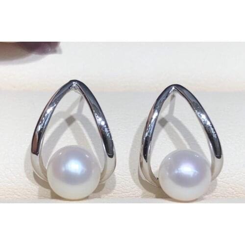 925 Sterling Silver Earrings Base Mountings Jewelry Parts Fittings Accessories for Pearls Beads Stones Agate Jade Crystal