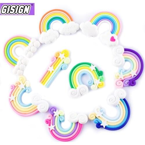 Rainbow Charms for Slime DIY Candy Polymer Bead Filler Addition Slime Accessories Toys Lizun Modeling Clay Kit for Children