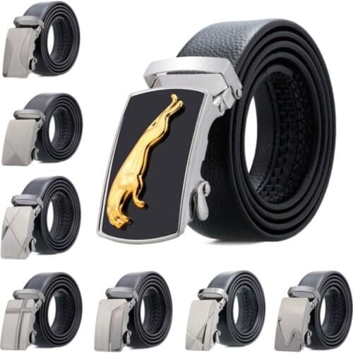 Bauhinia brand automatic buckle adjustable high quality 120CM mens belt black litchi pattern all-inclusive mens casual belt