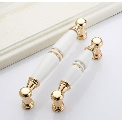 Rose Gold Ceramic Zinc Alloy Door Handle Cabinet Closet Furniture Handles Jane European Style Drawer Flush Handles Hardware