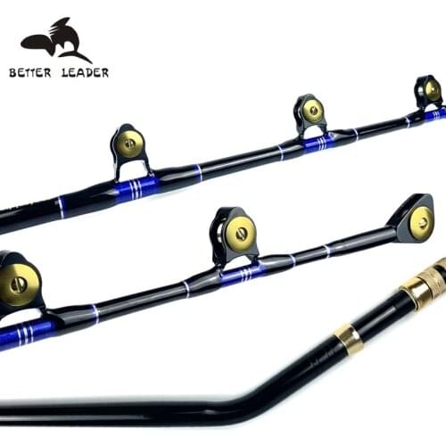 ORJD 6' 50-80LBS 80-130LBS Alu Bent Butt Trolling Fishing Rod 5+1 Roller Guide Boat Fishing Trolling Rod Saltwater Rod