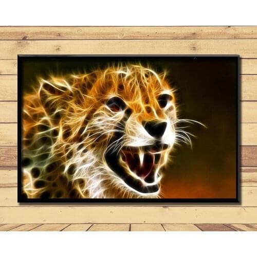 Cheetah Fierce Animal (17) Wall Posters Prints Silk Art Painting For Home Wall Bedroom Decor