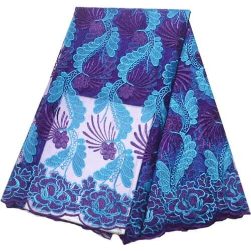 Blue african lace fabric with stones french tulle net nigerian lace fabrics tissue african lace