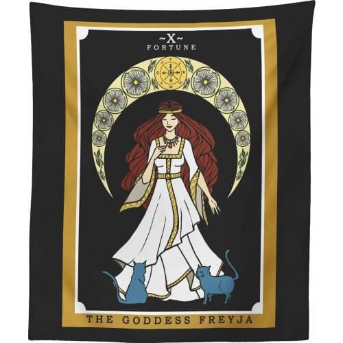 Norse Pagan Witch Art Prints Tarot Card Tapestry Wicca Wheel of Fortune