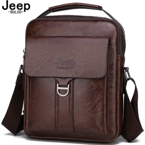 JEEP BULUO Shoulder Bag Messenger Tote Bag Travel Luxury Brand New Men BAGS Crossbody For Male Split Leather Fashion Busine