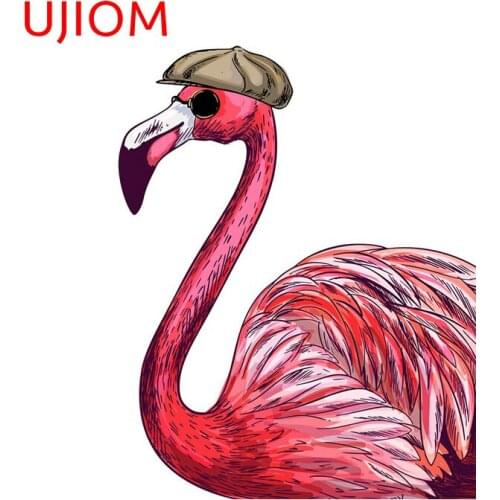 UJIOM Pink Flamingo Home Decoration Living Room Decor Wall Stickers Moisture Proof Customizable Bathroom Toilet Decor Poster