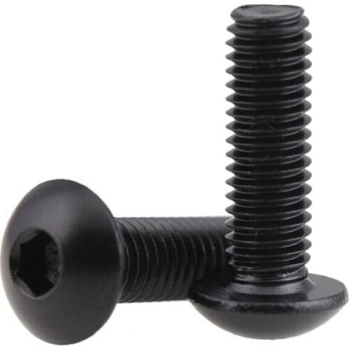 50PCS ISO7380 black button head screw M2 M2.5 M3 M4 M5 M6 M8 Hexagon Socket round head Screws Hex Socket Screw