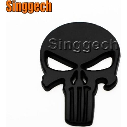 1X Black metal skull Car Sticker For Peugeot 307 206 308 407 207 2008 3008 508 406 208 For Citroen C4 C5 C3 C2 Accessories