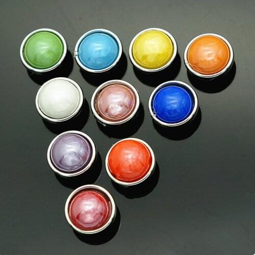 Hot sale 10pcs mixed beauty Round colorful ceramics surface 12MM snap buttons fit DIY 12mm snap jewelry NS5010