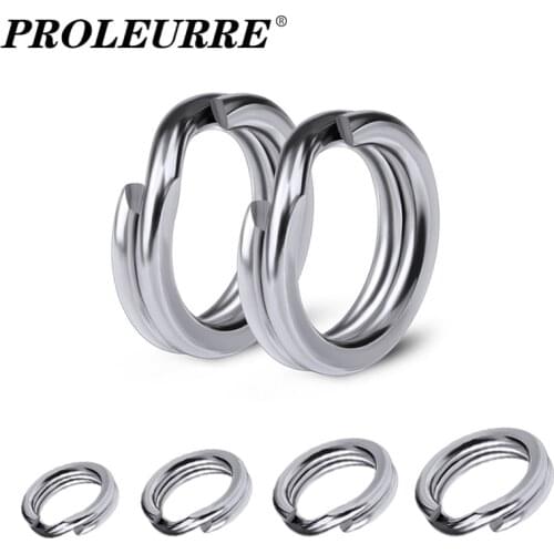 100pcs Fishing Rings Stainless Steel Split Rings Fishing Tackle Strengthen Solid Ring Lure Connecting Ring Fish Accessories