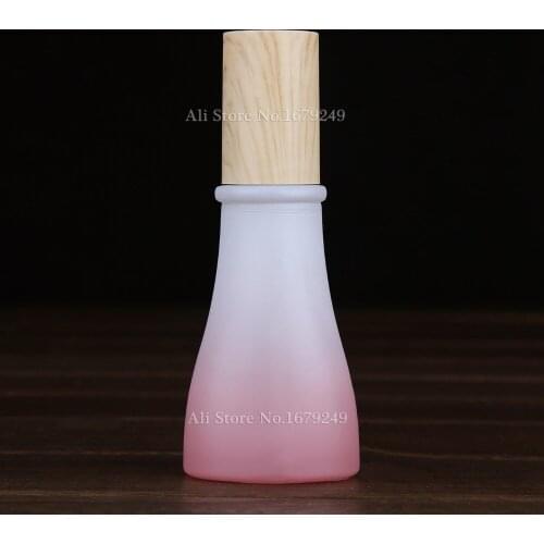 40ml 40g Pink Cosmetics bottle jar/glass Wood cover Frosted glass makeup packing box / Emulsion Cream Bottle 50pcs/lot