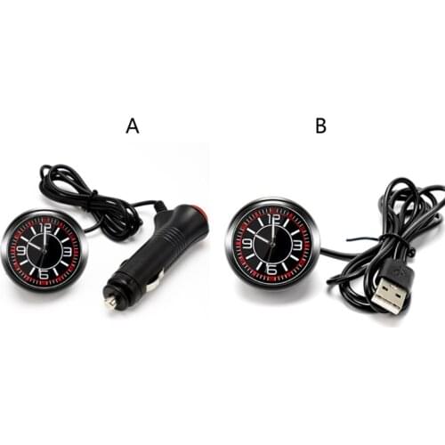 G5AD Car Dashboard Clock Universal Quartz Luminous Clock Glass Mirror Car Stick-on Clock Watch Automotive Accessories