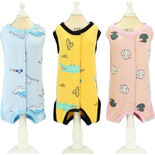 Breathable Cotton Physiological Cat Clothes Female Cat Sanitary Jumpsuits Prevent After Surgery Wear Anti Pet Licking Wounds
