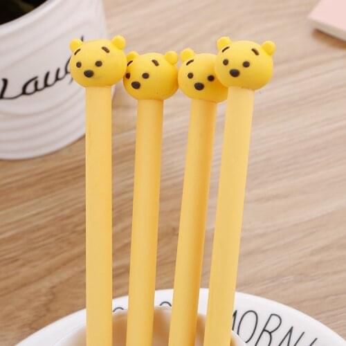 Ellen Brook 1 Pcs Novelty Bear Cartoon Gel Ink Pen Cute Korea Stationery Black Promotional Stationery School Office Supply Gift