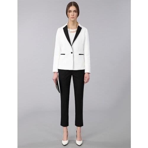 Formal White Women suits New 2015 Spring Winter Ladies Office Uniform Style Elegant Work Clothes