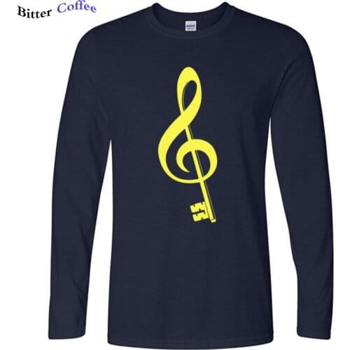 EU Size 100% Cotton Music Symbol Key Open The Musician World Simple Inspired Graphic Soft Autumn Fitness T shirt Free shipping
