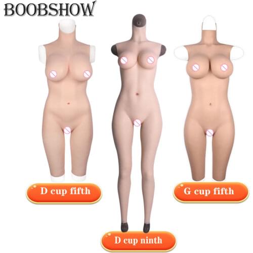 Liquid Silicone Filling Tights Bodysuit With Vagina Crossdress Shemale Transgender Sissy Silicone Breast Forms Huge Fake Boobs