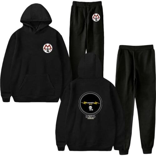 Metro Exodus Two Piece Set Women Men Long Sleeve Hoodies+Jogger Pants Fashion Hot Sale Casual Streetwear Clothes