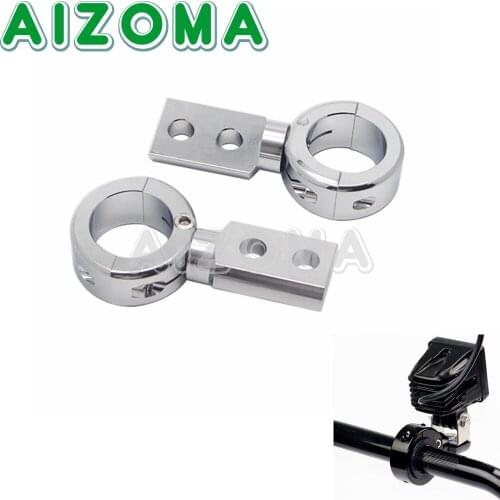 2 PCS 360° Adjustable Spot Light Mounting Bracket 1-1/4" 1" 7/8" Crash bars Foglight Lamp Holder Handlebar Guard Bar 23mm