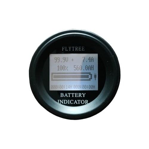 100V400A Round Coulometer lithium ion LiFePO4 battery real capacity LCD electric parameter meter coulomb counter external shunt