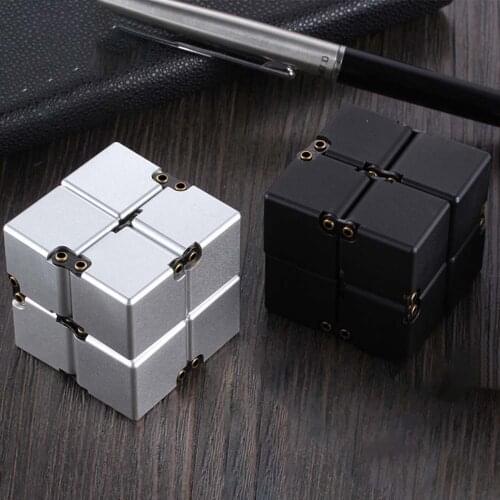 Magic Cube Aluminium Cube Toys Premium Metal Deformation Magical Anti-stress relief Cube Stress Reliever for Anxiety