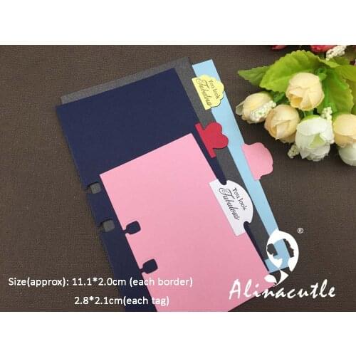 Alinacutle Metal Cutting Dies Cut 9pc Rolodex Loose-leaf Tag Lable Bookmark Scrapbook Paper Craft Card Punch Art Cutter