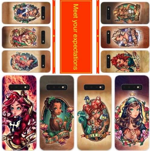 Case Soft for Samsung Note 20 10 9 8 TPU Silicone Cover Pack Note20plus Note10pro Bumper Bag Fitted Cases Tattoos Princess
