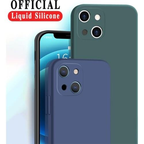 Original Liquid Silicone Luxury Square Phone Case For iPhone 12 11 Pro Max Mini XR X XS 7 8 Plus SE 2 Full Protection Soft Cover