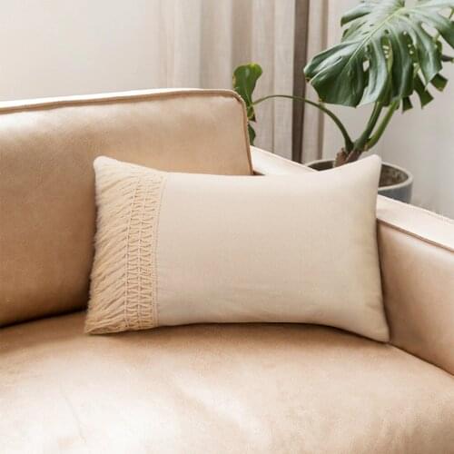 45x45cm Throw Pillow Covers Boho Decorative Square/ Rectangular Cushion Covers with Tassels for Sofa Bed Couch Car
