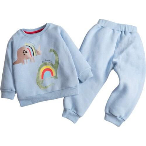 Baby Girl Clothes 2021 New Autumn Casual Cotton Children Set Brand Toddler Sky Blue Sweater+ Solid Blue Pants 2Y0092