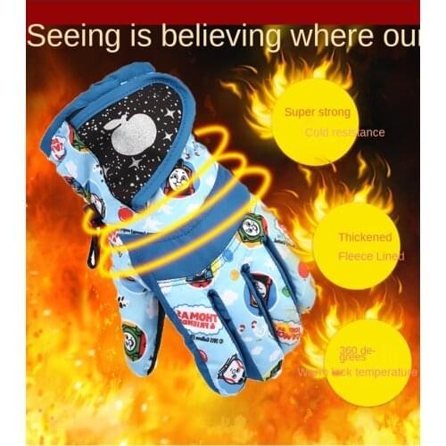 Childrens ski gloves snow boys and girls winter riding warm, waterproof and windproof sports ski gloves sports ski gloves