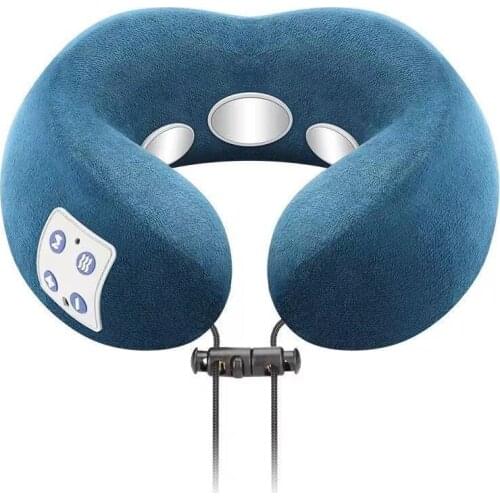 Neck Pillows Memory Foam Pillows Pulse Massage Heating Soft Slow Rebound Travel Pillow Solid Neck Cervical Pain Relief