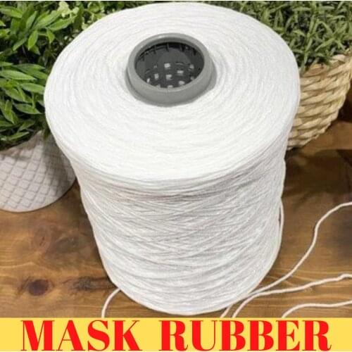 Mask Rubber - 100 Meters - Elastane Polyester - Rubber - Yarn - Durable - Soft - Flexible - Elastic - White - Band - Knit - Craft - Ear Band - Stretch - Flat - Making - DIY