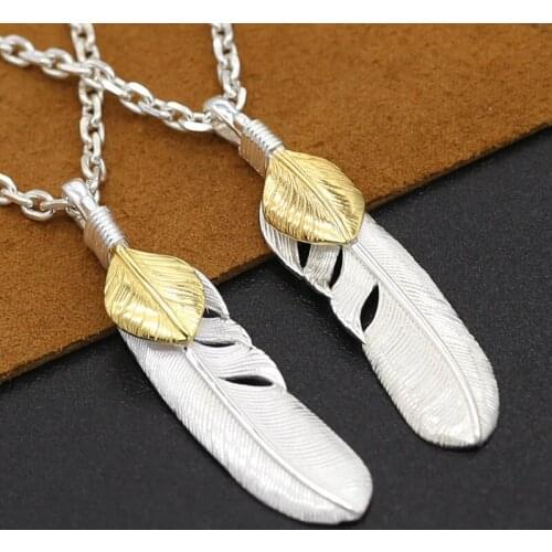 S925 Sterling Silver Takahashi Goro Jewelry Vintage Retro Thai Silver Personalized Silver Eagle Feather Pendant