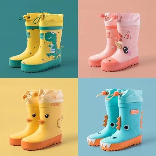 Unicorn Childrens Rain Boots Boy Girl Waterproof Shoes New Cartoon Printed Fashion Kids Rubber Boots Non-slip Baby Water Shoes