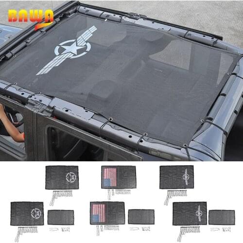 BAWA SunShade Roof Top Mesh UV Proof Protection for Jeep Wrangler JL Car Cover Net Accessories for Jeep Wrangler jl