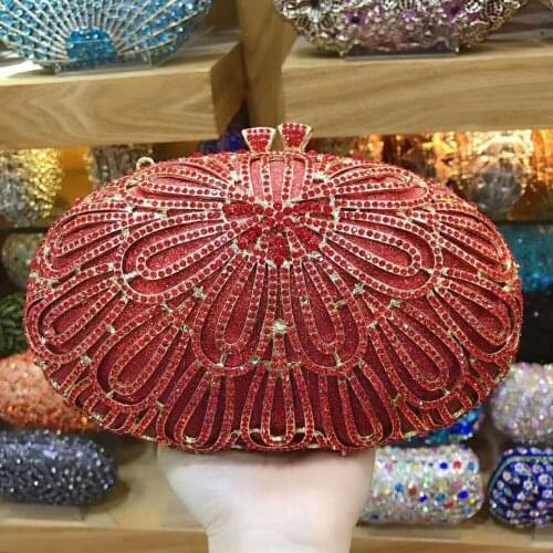 XIYUAN red/gold/blue/silver Women Crystal Clutch Evening Bag Bridal Diamond Bags Wedding Party Cocktail Handbags Purses wallet