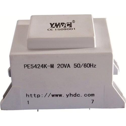YHDC PE5424K-M Power 20VA Input 220V Output 2*6V Encapsulated transformer PCB Welding isolation transformer
