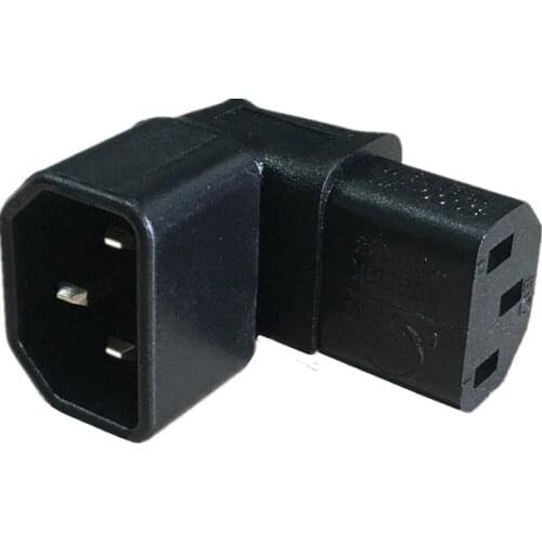 1PCS Right Angled IEC Convert Adapter, Down Angled IEC 320 C14 to C13 for TV Wall C13 TO C14