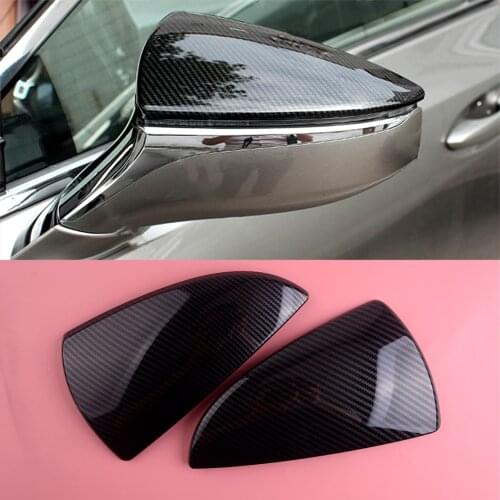 2pcs Rearview Wing Mirror Cover Trim Carbon Fiber Texture Fit For Lexus UX 200 250H ES 350 300H LC LS 500H 500 RC 350 300 RS F
