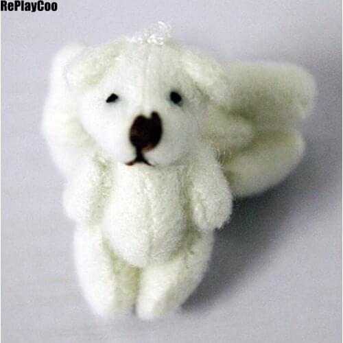 30PCS/LOT Kawaii Small Joint Teddy Bears Stuffed Plush 4CM Toy Teddy-Bear Mini Bear Ted Bears Plush Toys On Dress Gifts 01602