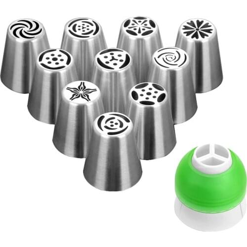 7/11PCS Cream Pastry Decorating Tips Set Stainless Steel Russian Tulip Icing Piping Cake Nozzles Cupcake Baking Tools