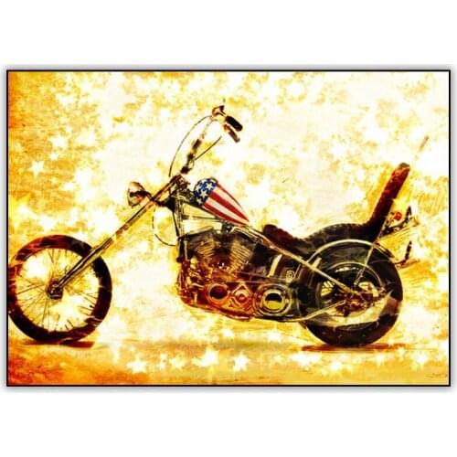 5d DIY Diamond Painting Accessories Shining Golden Motorcycle Full Drill Square Diamand Painting Crystal Mosaic Embroidery Art
