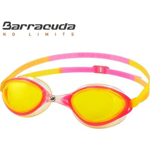Barracuda Swimming Goggles Modern Streamlined Design Anti-Fog UV Protection For Adults Women Female Ladies #35955 Yellow
