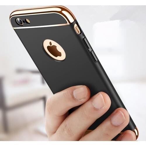 Luxury Black Matte Hard 360 full Protection Case For iphone 6 6S 7 8 Plus X S XS 5 5S SE Removable 3 in 1 Back Cover For iPhone7