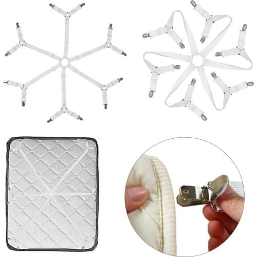 Elastic Ribbon +Metal Clips Fasteners Grippers Clips Antiskid Mattress Convenient Bed Sheet Holders Bed Sheet Clips Fixing Clip