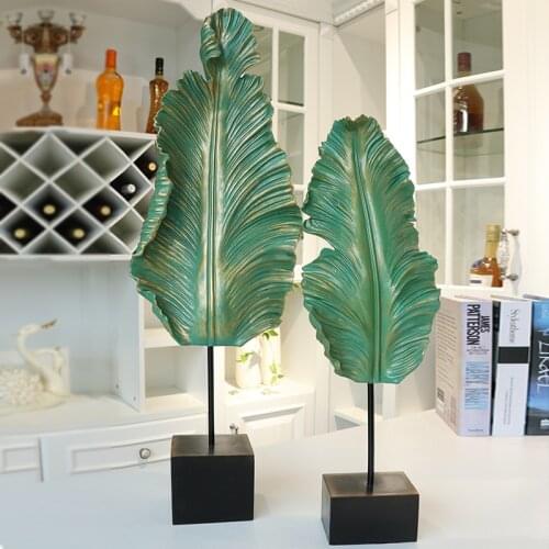 European Retro Desktop Banana Leaf Ornaments Home Living room TV Cabinet Office Plant Decoration Fengshui Lucky Crafts Figurines